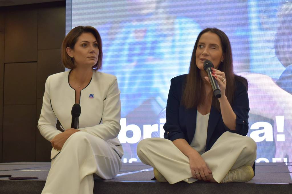 Presidente do PL Mulher Nacional, Michelle Bolsonaro e a Deputada Federal Amália Barros (PL-MT) - Foto: PL/SP