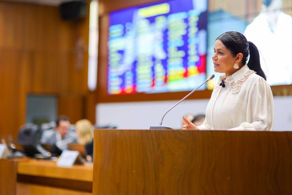 Deputada Solange Almeida (PL-MA) durante pronunciamento na tribuna, onde relatou suas ações realizadas este ano - Foto: Biaman Prado