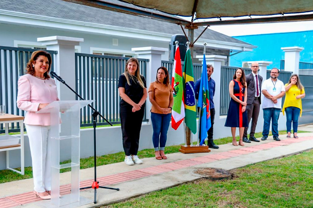 A vice-governadora Marilisa Boehm inaugurou a nova sede do Serviço de Acolhimento Institucional para Crianças e Adolescentes (Saica), em Canoinhas (SC) - Foto: Richard Casas / GVG