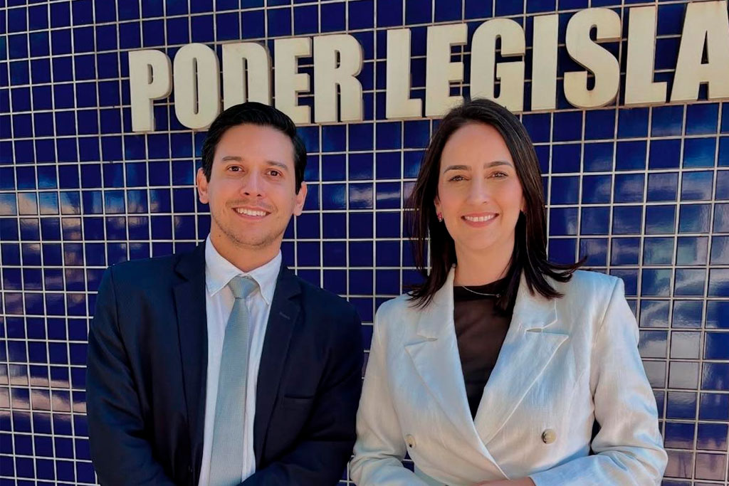 Vice-prefeita de Dourados Gianni Nogueira (PL-MS) e o vereador Diego Olidio (PP) - Foto: divulgação/Assessoria de Imprensa